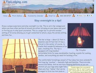 Tipi Lodging.com